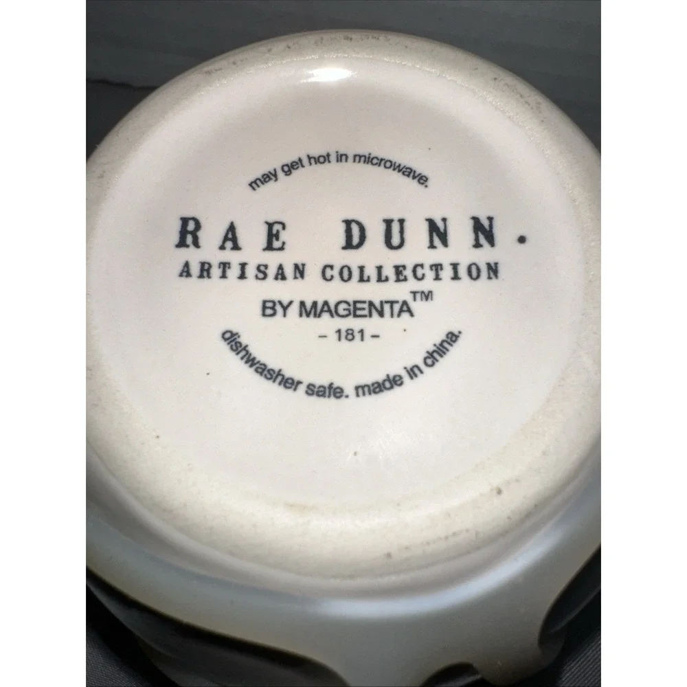Rae Dunn Salt and Pepper Cellar Bowls Set Cream Ceramic Artisan Collection NEW